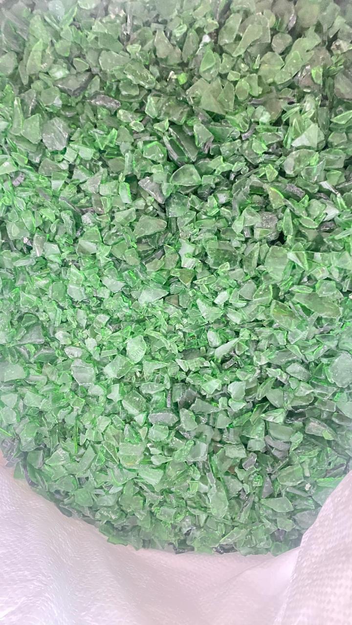 Green glass cullets