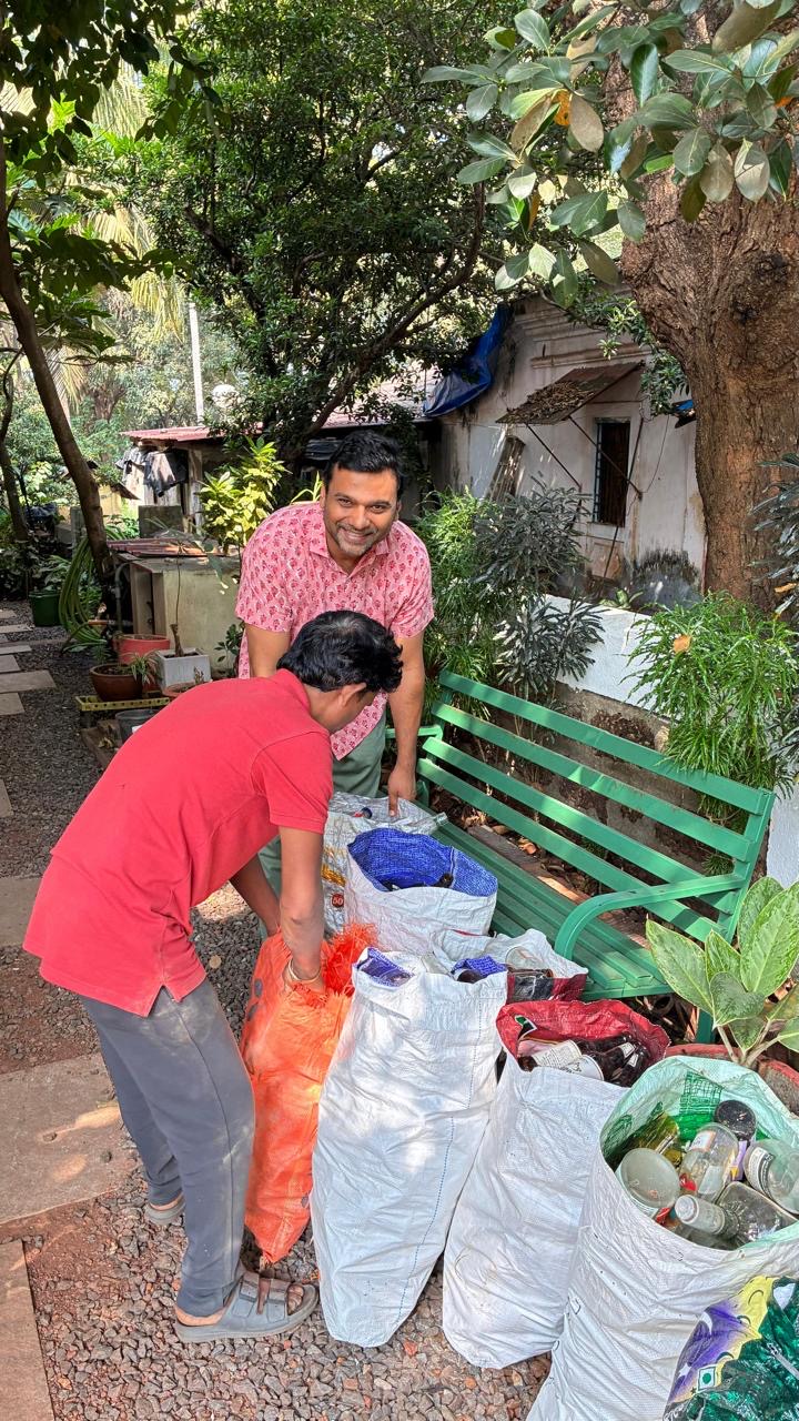 Sorting collected glass bags
